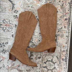 Faux Suede Western Boots